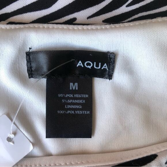 Aqua Womens Animal Print Crop Sleeveless Black White Animal Print Top Medium - Picture 6 of 8